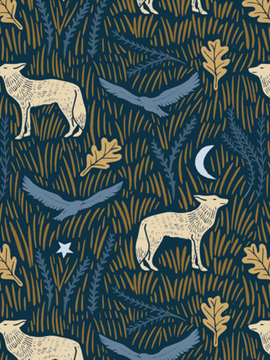 Coyote Hill by Katie O'Shea - Wild Woodblock Night