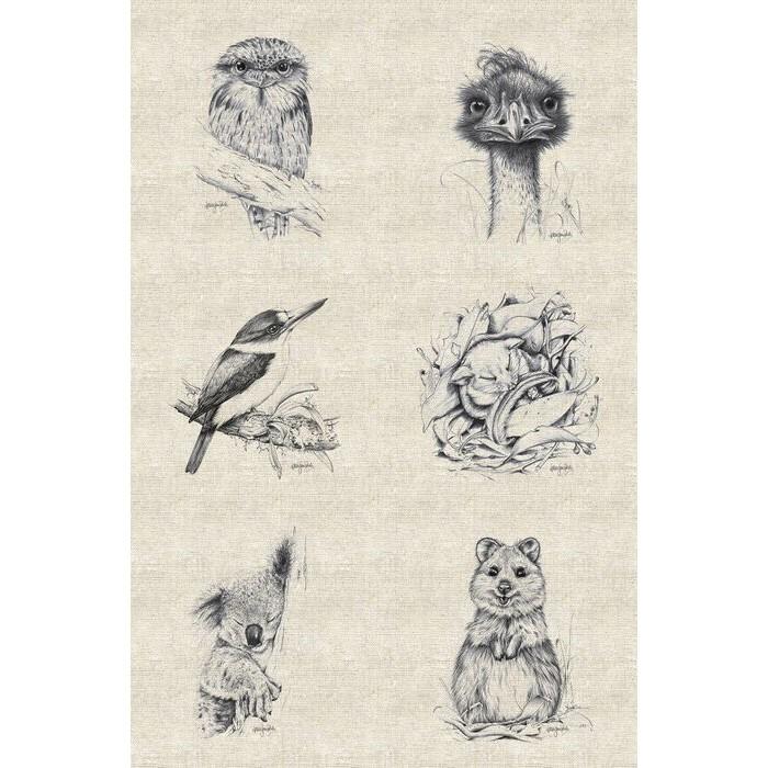 Natalie Jane Parker- Panel- Cotton/Linen Australian Animal Panel (Koala, Quokka)